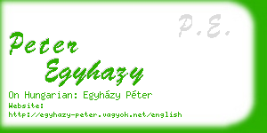 peter egyhazy business card